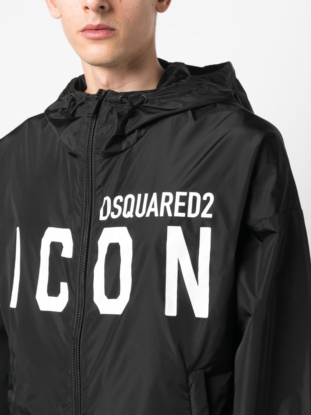 DSQUARED2-Chaqueta con capucha con estampado de iconos