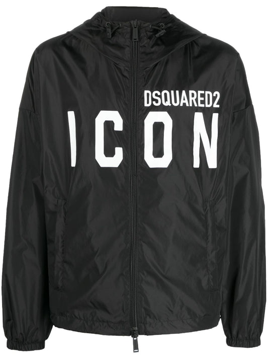 DSQUARED2-Chaqueta con capucha con estampado de iconos