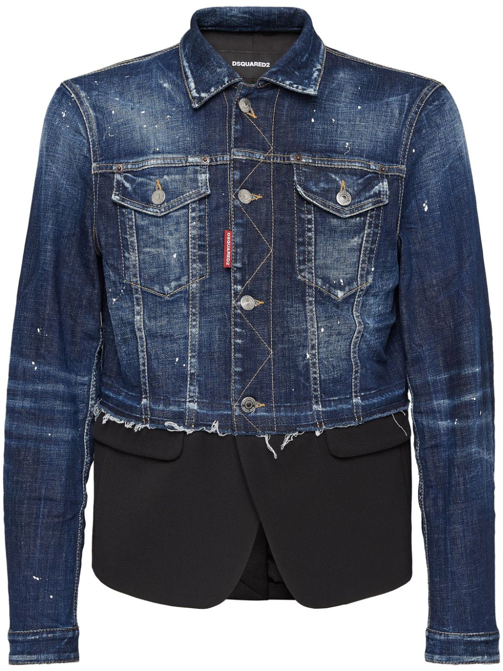 DSQUARED2-blazer de diseño en capas